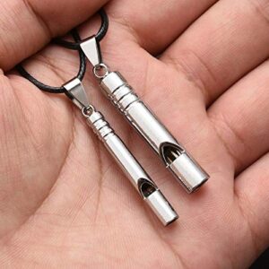 Notfallpfeife aus Titan, laut, tragbar, mit Halskette und EDC-Schlüsselanhänger für Notfälle, Überleben, Outdoor-Aktivitäten wie Wandern und Camping