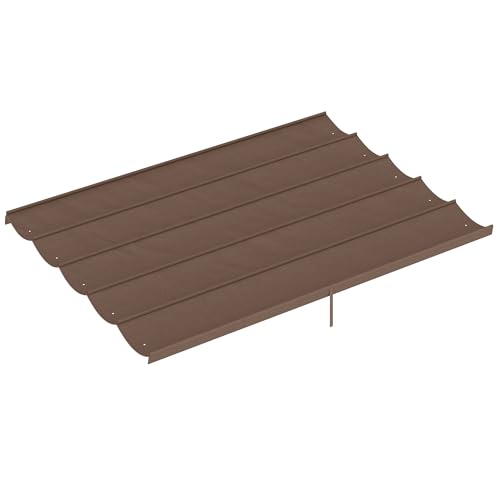 Ersatzdach für 4 x 3 m Pergola, wasserdicht einziehbar Welle Überdachung mit Regenabflusslöchern für Garten oder Terrasse