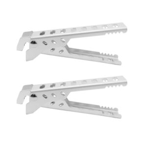 Qury Camping-Topfgreifer, Aluminium-Legierung, Anti-Verbrühungs-Clip, Schüsselgreifer, heiße Geschirrheber für Outdoor-Camping, 2 Stück - Praktisches und sicherheitsrelevantes Werkzeug für das Kochen im Freien