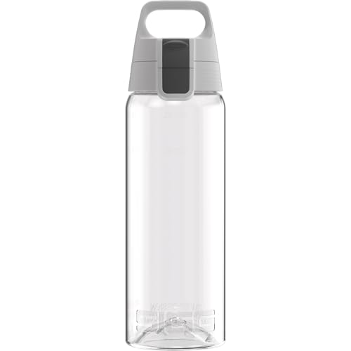 Transparente, eine-Farben-Trinkflasche aus Tritan-Material für kohlensäurehaltige Getränke geeignet, spülmaschinengeeignet und leicht.