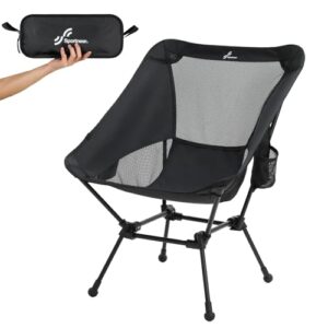 Faltbarer Campingstuhl mit Tragetasche für Picknick, Ultraleichter Packmaß, Stabiler Klappstuhl bis 150Kg Lastfähigkeit, Schwarz, Einzelstück