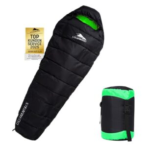 Steinwood Premium Schlafsack koppelbar, extra breit, 3-4 Season, 210cm, Outdoorschlafsack, Mumienschlafsack, Hüttenschlafsack