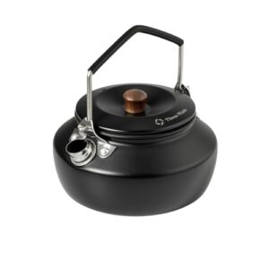 Thous Winds Edelstahl Camping Wasserkocher, 0.6L Kompakt Outdoor Teekocher, Ultraleichter Teekanne Kaffeekanne für Indoor, Outdoor, Camping, Wandern, Picknick - Schwarz