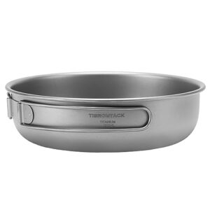 Titan-Camping-Pan mit faltbaren Griffen für Outdoor-Kochen und -kochieren, ideal für Camping, Wandern, Reisen, Picknick und täglichen Gebrauch