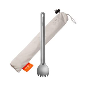 TiTo Titanium Camping Besteck Spork/Löffel, Outdoor-Spork mit langem Griff, tragbares Ultraleichtes Besteck für Picknick und Rucksackreisen