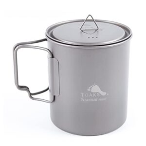Ultraleichte Kochutensilien mit Deckel und Klappgriff - Titan-Camping-Pflanztopf für 750 ml Getränke, leicht und langlebig, bequem zu bedienen