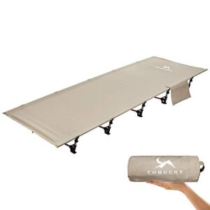 TOMOUNT Feldbett Ultraleichtes Klappbett aus Aluminium, kompakte tragbare Campingliege, einfach zu bauen, belastbares Campingbett für Zelten, Outdoor-Wanderungen, Reisen und Strand