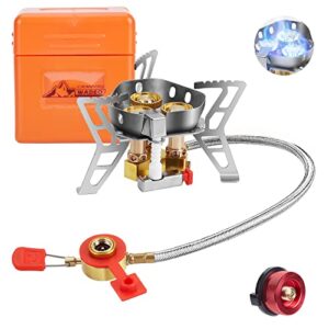 WADEO 6800W Winddichter Campingkocher, portable Gas-Cooker mit Piezo-Zündung und Butan-Adapter für Camping und Outdoor-Aktivitäten