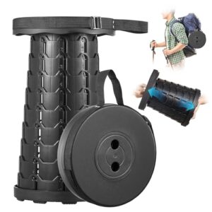Tragbarer Teleskophocker für Camping, Gartenarbeit, Angeln, Wandern oder einfach zum Grillen. Der Hocker lässt sich von 6,5 cm bis 45 cm anpassen und ist aus robustem Kunststoff gefertigt.