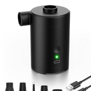 Elektrische Luftpumpe für Luftmatratzen, wiederaufladbar, schnell auf- und abbauen, mit 5 Düsen für Schwimmbecken, Camping & Reisen