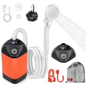 Eine portable Dusche mit 7800mAh Akku und USB-C für Outdoor-Reisen, Camping und Strand. Die B013 Portable Camping Dusche bietet eine lange Akkulaufzeit und starke Leistung.