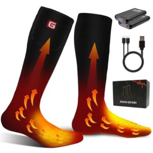 Beheizte Socken mit wiederaufladerbarer Batterie für kaltes Wetter, Heizung bis zu 12 Stunden, Elektrische Heizung für warme Fußsohlen, drei Temperaturregler, komfortable Lösung für Männer und Frauen