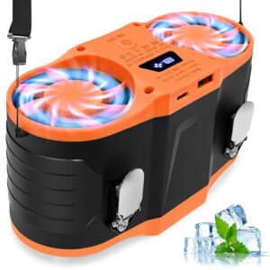 Tragbarer Ventilator mit 20000mAh Akku, 4 Geschwindigkeit und Waist Clip Design für Outdoor-Arbeit, Camping, Reisen und Arbeit