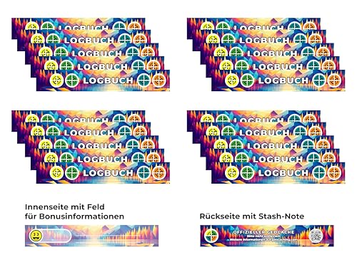 Geocaching Logbuch für Petlings, 20 Einträge auf 60 Seiten, wasserabweisender Umschlag, ideal für Geocacher ab 12 cm Länge