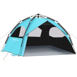 Automatisches Strandzelt mit UV-Schutz und Windschutz, ideal für 4 bis 6 Personen, blau