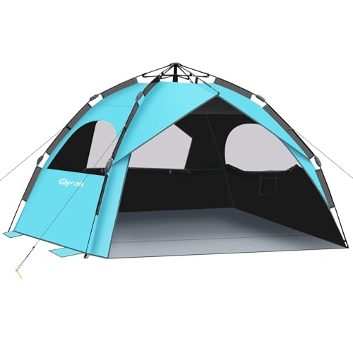 Automatisches Strandzelt mit UV-Schutz und Windschutz, ideal für 4 bis 6 Personen, blau