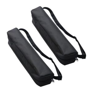 Zwei wasserdichte Grillaufbewahrungstaschen mit silberner Kamera und Griffen. Ideal für den Transport von Grillgeräten, Camping-, Picknick- oder Reisezwecken.