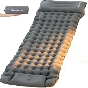 Campingmatte mit Fußpumpe und Kissen, ultraleicht und kompakt für den perfekten Schlaf im Freien