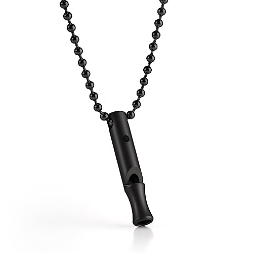 KeyUnity Titan Notfallpfeife mit Kette, Trillerpfeife laut Notfall, Schiedsrichter Pfeife EDC laute Signalpfeife 120dB für Camping im Freien, Wandern & Training