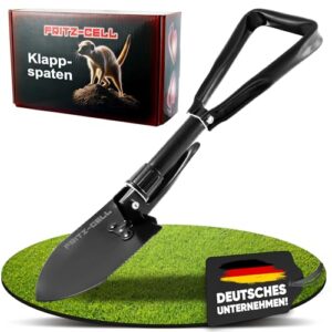Ein multifunktionaler Klappspaten mit Hacke und Tasche, ideal für Camping-, Survival- und Gartenarbeitssituationen.
