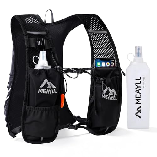 Laufweste für Damen und Herren mit 500 ml TPU Trinkflasche - Leichter und bequemer Laufrucksack, 7 L Volumen, Kompatibel mit 2 L Trinkblase, ideal für Trailrunning, Radfahren, Wandern und Marathon
