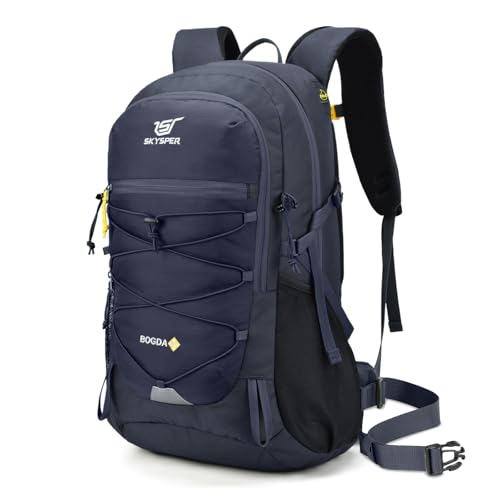SKYSPER Wanderrucksack 25L, Klein Rucksack mit Rückenbelüftung aus atmungsaktiven Mesh Tagesrucksäcke mit Regenschutz für Wandern Outdoor