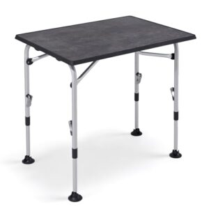 Westfield Outdoors Campingtisch Klappbar Höhenverstellbar, stabiler Gartentisch mit Breiten Standfüßen für Camping, Wohnwagen & Terrasse, Falttisch 80x60cm, Grau