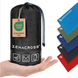 Perfekter Reiseschlafsack für die Sommersaison - Ultraleichter Mikrofaser-Schlafsack mit integriertem Kopfkissenfach und Sommer-Sleeping-Bag-Liner in Marineblau
