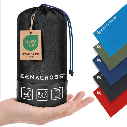 Perfekter Reiseschlafsack für die Sommersaison - Ultraleichter Mikrofaser-Schlafsack mit integriertem Kopfkissenfach und Sommer-Sleeping-Bag-Liner in Marineblau