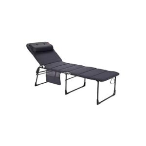 Crespo Klappbett AP/363 Air-Deluxe Grau, bequemes Camping- und Outdoor-Bett mit 3D-Polster-Kissen und robustem Aluminiumgestell.