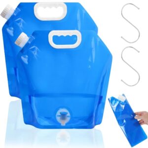 Faltbarer 5-Liter-Wasserkanister für Outdoor-Aktivitäten, Camping und Picknicks, blauer Wasserspender mit Tragegriff und S-Haken