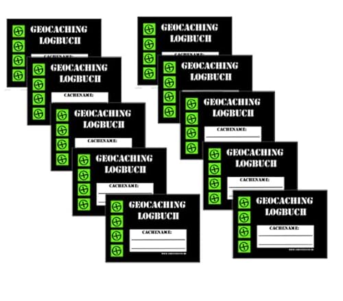 10 wasserfeste Geocaching-Logbücher in einer praktischen Filmdose, ideal für die Dokumentation von Funden und speziell entwickelt für das Hobby Geocaching
