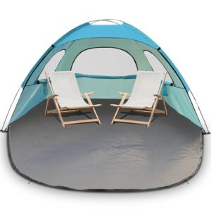 Strandmuschel für 2-3 Personen mit UPF 50+ UV-Schutz, leichte und schnell aufbaubare Strandhütte für Familie, Strand, Garten oder Camping