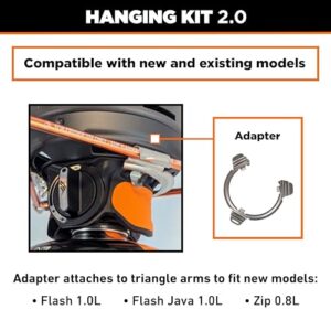 Jetboil Aufhängeset 2.0 mit Adapter für Campingkocher - kompatibel mit neuen Modellen von Jetboil, sicher und stabil auf unebenem Gelände, kabellose Verbindung zum Topflappen