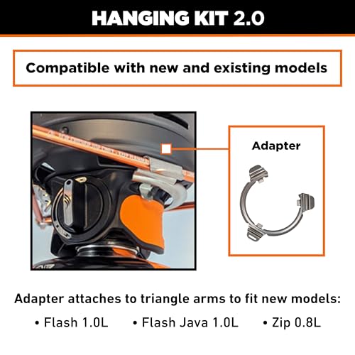 Jetboil Aufhängeset 2.0 mit Adapter für Campingkocher - kompatibel mit neuen Modellen von Jetboil, sicher und stabil auf unebenem Gelände, kabellose Verbindung zum Topflappen