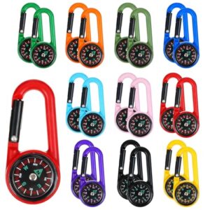 20 Stück Mini Kompass Kinder, Schlüsselanhänger mit Karabiner und Compass, tragbarer Outdoor-Kompass für Wandern, Camping, Geschenke