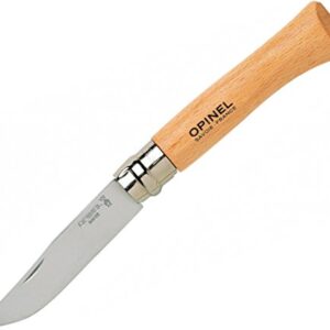 Opinel Inox Messer Erwachsene, Blister, Natur, robuste Konstruktion, hochwertige Materialien