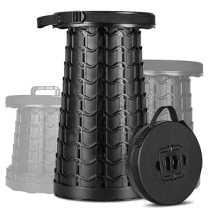 Owelth Klapphocker Faltbar Höherer Teleskohocker 7,5 bis 51,5 cm Verstelbar Robust Plastik Hocker für Outdoor Camping Angeln BBQ Küche Garten Einsatz
