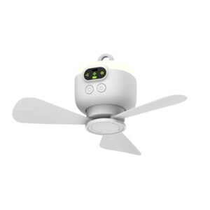 Plyisty Deckenventilator mit 8000-mAh-Akku und Fernbedienung, USB-wiederaufladbarer Hängeventilator für Zelte, Camping und Wohnmobile