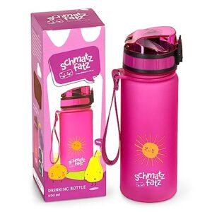 Schmatzfatz Kinder Trinkflasche 400ml, Sport für Schule und Kindergarten, BPA-frei und umweltfreundlich