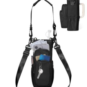 Trinkflaschen-Tragetasche für Stanley Adventure Quencher 30 und 40 oz mit Taschen, verstellbarer Schultergurte und wasserdichter Verpackung.