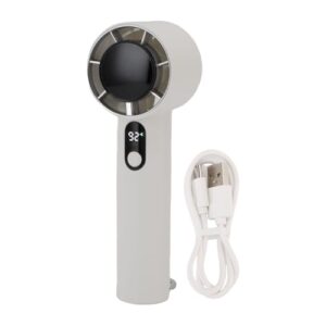 Tragbarer Handheld-Lüfter mit 5 Geschwindigkeiten und digitalen Display für Sommerabenteuer, ideal für Arbeit, Studie oder Ausruhe
