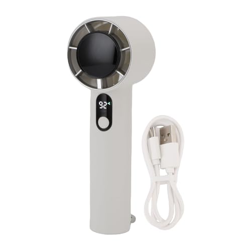 Tragbarer Handheld-Lüfter mit 5 Geschwindigkeiten und digitalen Display für Sommerabenteuer, ideal für Arbeit, Studie oder Ausruhe