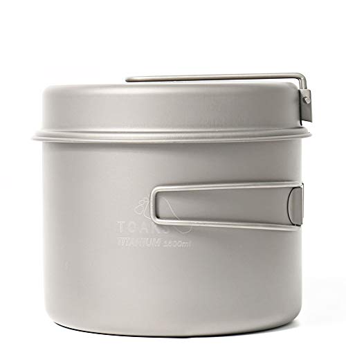 Vielseitige Titan-Pfanne für Outdoor-Situationen, 1600ml Fassungsvermögen, robustes Material, Deckel oder Kasserolle verwendbar