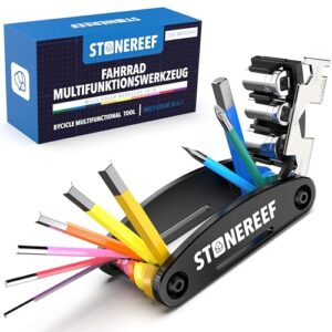Fahrrad Multitool mit 16 Werkzeugen, Chrom-Vanadium-Stahl, ideal für Reparaturen unterwegs