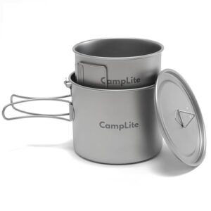 Ultraleichtes Kochset für Camping und Outdoor-Aktivitäten, besteht aus einem 600ml-Becher und einem 1100ml-Topf