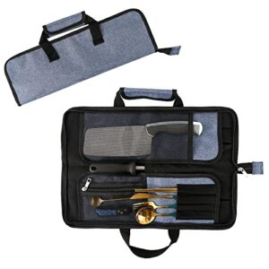 Kochmessertasche mit 13 Schlitzen, Heavy Duty Oxford Messer Tasche, Kochutensilien-Rucksack für Reisen und Camping