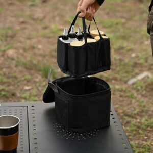 Gewürzglas-Aufbewahrungstasche aus 900D-Oxford-Tuch für Camping, Wandern und Reisen mit abnehmbarem Innenfutter und einfachen Reinigung