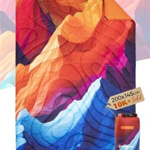 KingCamp Reisedecke Ultraleicht, Outdoor-Campingdecke mit warmem Wasserabweisen, kompakte Größe für Camping und Büro im Haus oder unterwegs, bunte Decke 200x145cm