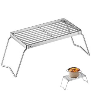 Klappbarer Grillrost aus Edelstahl, 30x16 cm, für Outdoor-Kochen und Camping